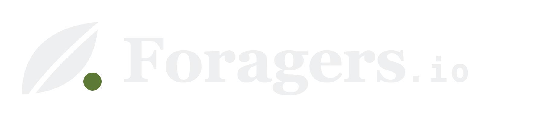 The Foragers mark next to the Foragers.io wordmark, light