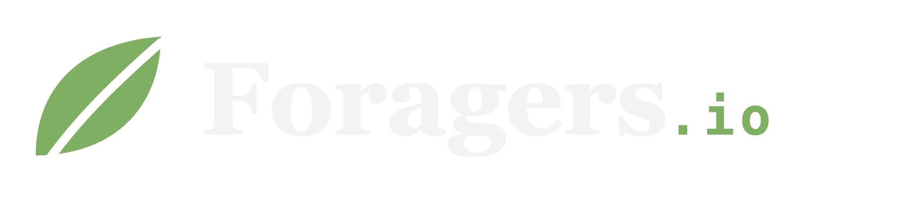 The green Foragers mark next to the Foragers.io wordmark in white