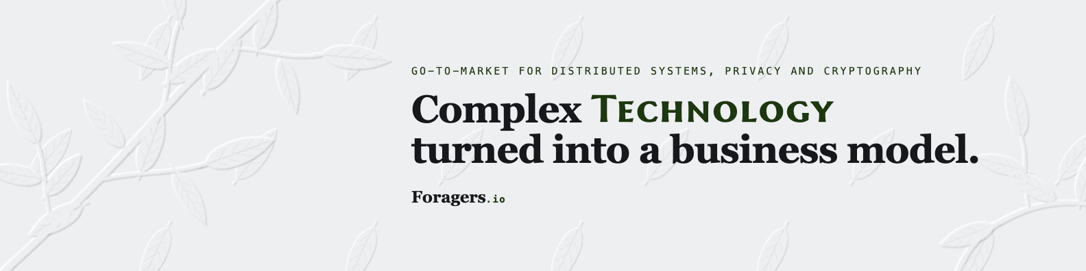 Profile banner: the Foragers headline beside a carved laurel branch